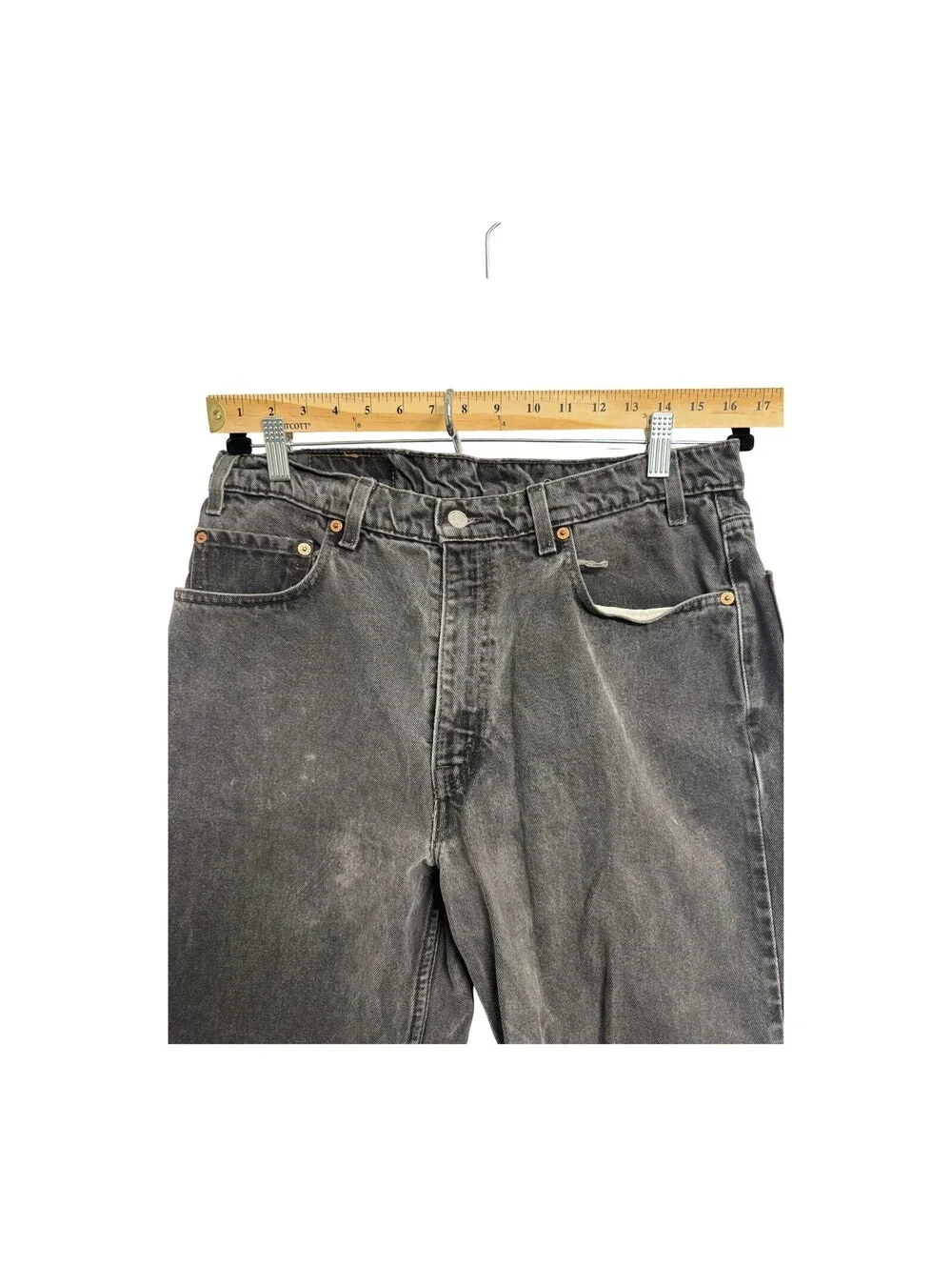 Levis 550 Relaxed Fit Mens Jeans W36 L32 Faded Black Denim Pre-Owned